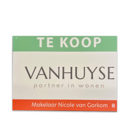 VanHuyse verkoopbord wit met naam