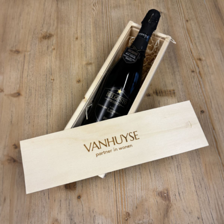 Fles Prosecco in VanHuyse kistje